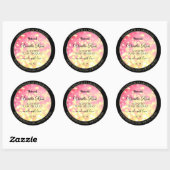 ピンクスタイリッシュの金ゴールドグリッター製品の包装ラベル ラウンドシール (シート)
