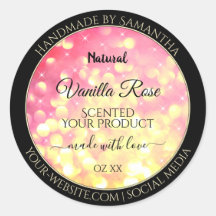 ピンクスタイリッシュの金ゴールドグリッター製品の包装ラベル