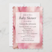 ピンクスタイリッシュの金ゴールド白い動物の赤ちゃんシャワー 招待状 (正面)