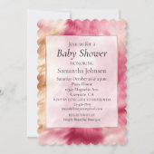 ピンクスタイリッシュの金ゴールド白い獣毛 招待状 (正面)