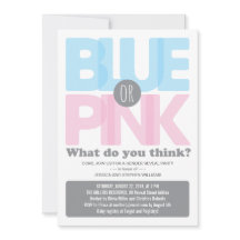 ピンクスタイリッシュまたはブルーのベビー性別パーティーの表示