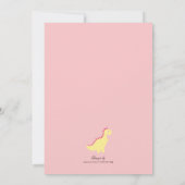 ピンクスタイリッシュイエローディノガールベビーシャワー招待状 招待状 (裏面)