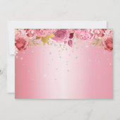 ピンクスタイリッシュエレガントフローラ卒業 招待状 (裏面)