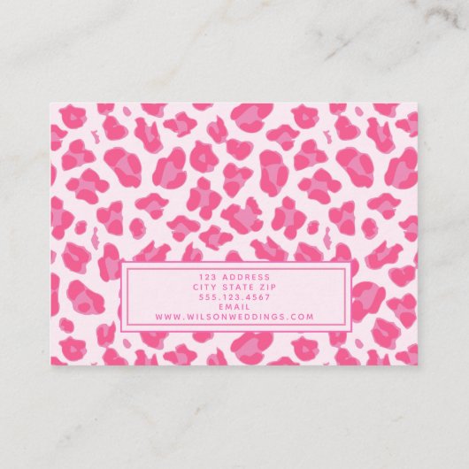 ピンクスタイリッシュオンピンクLeopardプリント |メイクアップアーティスト 名刺 (裏面)