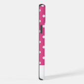 ピンクスタイリッシュガーリーと白の水玉模様が強い iPhoneケース (右側面)