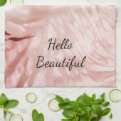 ピンクスタイリッシュガーリーローズ金ゴールドゼブラグラムグリッツ キッチンタオル (折り畳み)