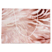 ピンクスタイリッシュガーリーローズ金ゴールドゼブラグラムグリッツ ラージペーパーバッグ (裏面)