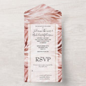 ピンクスタイリッシュガーリーローズ金ゴールドゼブラグリッツ オールインワン招待状 (内側)