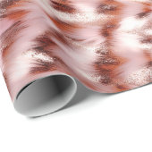 ピンクスタイリッシュガーリーローズ金ゴールドゼブラグリッツ ラッピングペーパー (ロールコーナー)