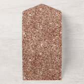 ピンクスタイリッシュガーリーローズ金ゴールドレオパード・グリッツ オールインワン招待状 (外側)