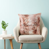 ピンクスタイリッシュガーリーローズ金ゴールドレオパード・グリッツ クッション (椅子)