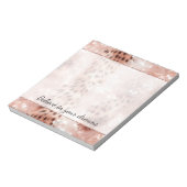 ピンクスタイリッシュガーリーローズ金ゴールドレオパード・グリッツ ノートパッド (回転)