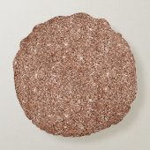 ピンクスタイリッシュガーリーローズ金ゴールドレオパード・グリッツ ラウンドクッション (裏面)
