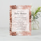 ピンクスタイリッシュガーリーローズ金ゴールドレオパード・グリッツ 招待状 (スタンド正面)