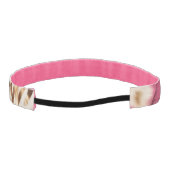 ピンクスタイリッシュクガーリーホワイト金ゴールドゼブラ アスレチックヘッドバンド (裏面)