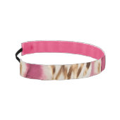 ピンクスタイリッシュクガーリーホワイト金ゴールドゼブラ アスレチックヘッドバンド (左)