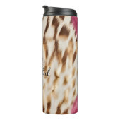 ピンクスタイリッシュクガーリーホワイト金ゴールドゼブラ タンブラー (回転右)