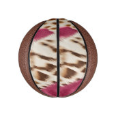 ピンクスタイリッシュクガーリーホワイト金ゴールドゼブラ ミニバスケットボール (縦)