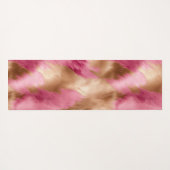 ピンクスタイリッシュクガーリーホワイト金ゴールドゼブラ ヨガマット (裏面(横))