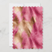 ピンクスタイリッシュクガーリーホワイト金ゴールドゼブラ 招待状 (裏面)