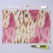 ピンクスタイリッシュクガーリーホワイト金ゴールドゼブラ 薄葉紙 (クラフト)