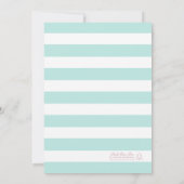 ピンクスタイリッシュクジラハートミントベビーシャワー 招待状 (裏面)