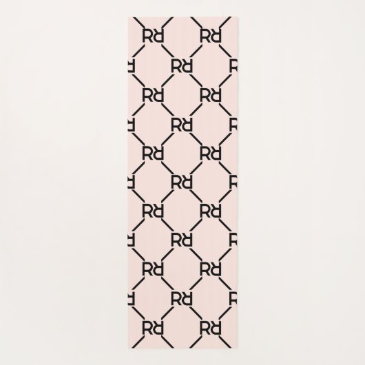 ピンクスタイリッシュクモダンラグジュリーガーリーモノグラムイニシャル ヨガマット (裏面)