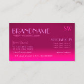 ピンクスタイリッシュグラデーション鏡フォントクラシックモノグラム 名刺 (裏面)