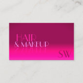 ピンクスタイリッシュグラデーション鏡フォントクラシックモノグラム 名刺 (正面)