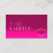 ピンクスタイリッシュグラデーション鏡フォントクラシックロゴ 名刺 (正面)
