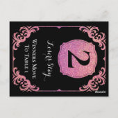 ピンクスタイリッシュグリッターバンコ2枚テーブルカード ポストカード (裏面)