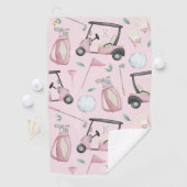 ピンクスタイリッシュゴフェミニンルフデザインカスタムモノグラム ゴルフタオル (インサイチュ)