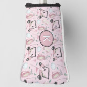 ピンクスタイリッシュゴフェミニンルフデザインカスタムモノグラム ゴルフヘッドカバー (回転90)