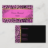 ピンクスタイリッシュジャガープリント名刺 名刺 (正面/裏面)