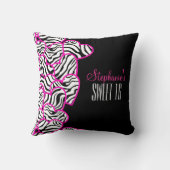 ピンクスタイリッシュスイート16ゼブラハートデザイン名 クッション (裏面)