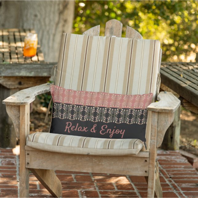 ピンクスタイリッシュパテパターン（の模様が）あるオ屋外枕 アウトドアクッション (椅子)