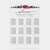 ピンクスタイリッシュパープルの水結婚彩座席 アクリルサイン (正面)