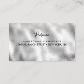 ピンクスタイリッシュパープルキラキラ銀色の名刺 名刺 (裏面)