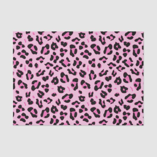 ピンクスタイリッシュヒョウ柄ティッシュペーパー 薄葉紙 (正面)