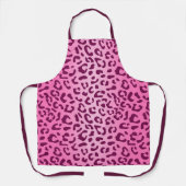 ピンクスタイリッシュヒョウ柄 エプロン (正面)