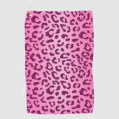 ピンクスタイリッシュヒョウ柄 ゴルフタオル (正面)
