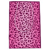 ピンクスタイリッシュヒョウ柄 ミディアムペーパーバッグ (正面)