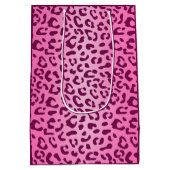 ピンクスタイリッシュヒョウ柄 ミディアムペーパーバッグ (裏面)