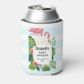 ピンクスタイリッシュフラミンゴ赤ちゃんシャワー 缶クーラー (缶裏面)