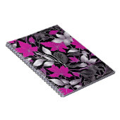 ピンクスタイリッシュフローラと銀離れ色 ノートブック (右側)