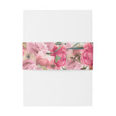 ピンクスタイリッシュフローラバラガーデン金ゴールドフレーム結婚ズ 招待状ベリーバンド (裏面例)