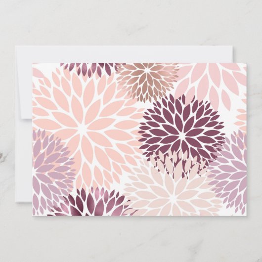 ピンクスタイリッシュフローラブライダルシャワー 招待状 (裏面)