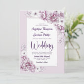 ピンクスタイリッシュフローラ結婚ズ 招待状 (スタンド正面)