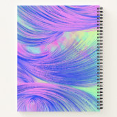 ピンクスタイリッシュブルー抽象芸術の羽 ノートブック (裏面)