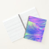 ピンクスタイリッシュブルー抽象芸術の羽 ノートブック (内部)